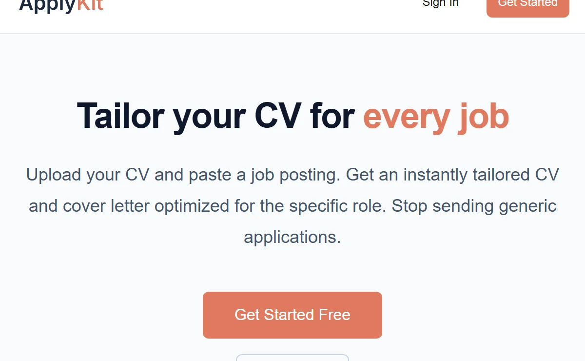 CV Tailor screenshot