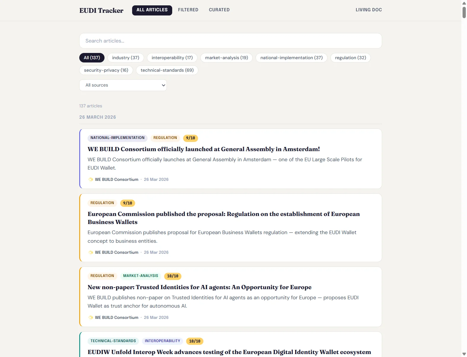 EUDI Wallet Tracker screenshot
