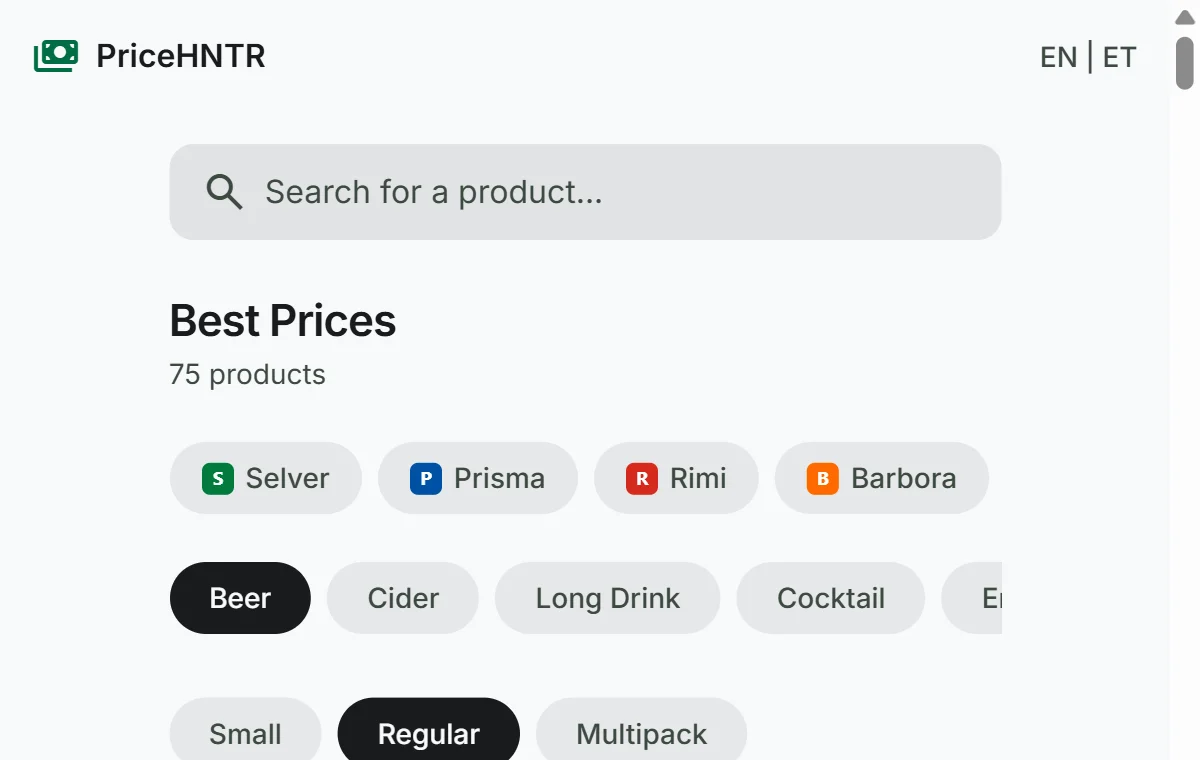 PriceHNTR screenshot